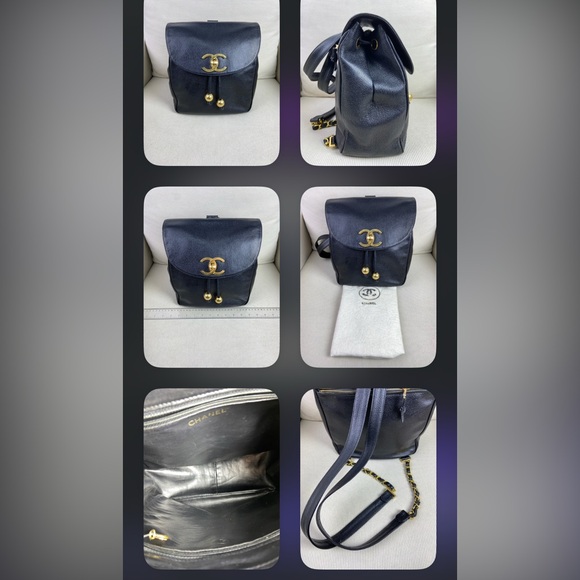 ‼️SOLD‼️ Vintage CHANEL backpack in caviar leather - Picture 6 of 9